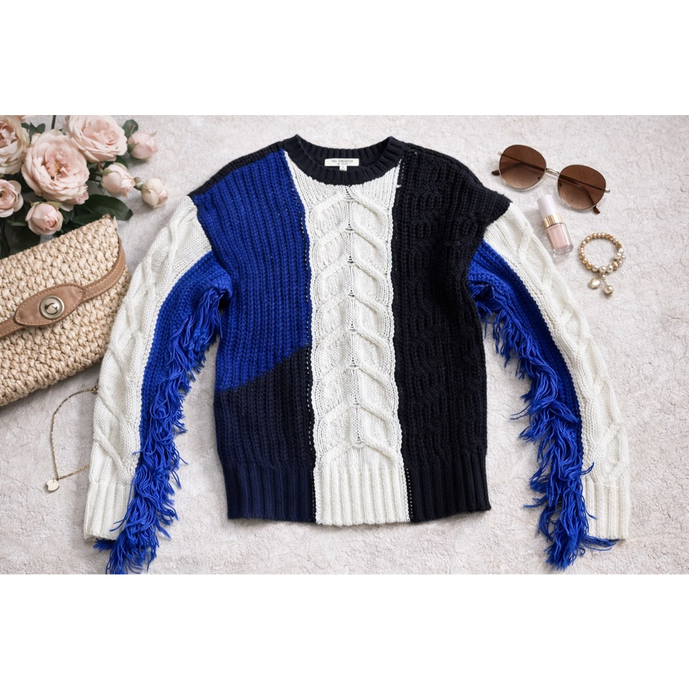 Women's Free Generation Multi-Color Cable Knit Sweater Size S Clearance